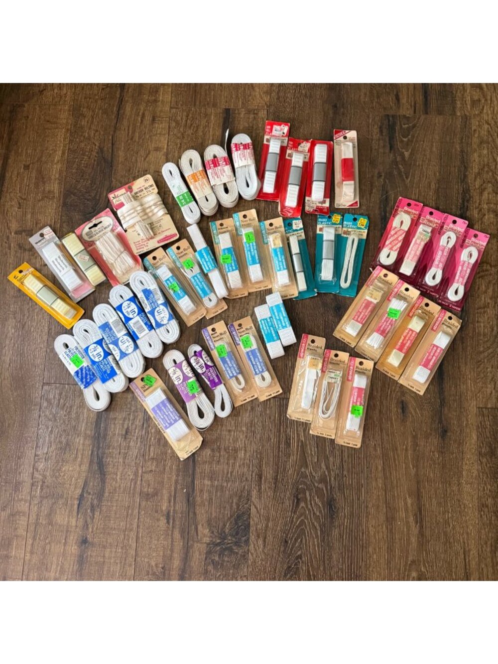 Vintage Sewing Craft Lot NIP Elastic Assorted Sizes & Brands 45 Pc.